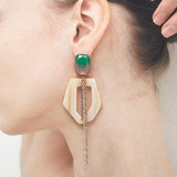 Geometric funky earrings yellow(clip-on earrings) - fasfas