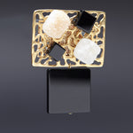 Druzy agate modernity brooch beige - fasfas