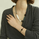 Heart-scouring tear neckpiece bluish green - fasfas