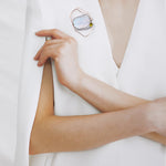 Glass opalite geometric brooch - fasfas