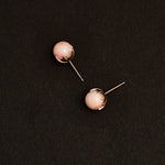 8mm pink botswana earrings(clip-on-option) - fasfas