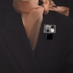 Druzy agate modernity brooch grey - fasfas