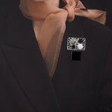 Druzy agate modernity brooch grey - fasfas