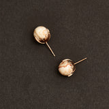 8mm crazy agate earrings(clip-on-option) - fasfas