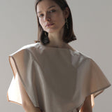 Bauchfreies Wickelbluse mit Puffärmeln