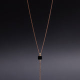 6mm cube onyx necklace - fasfas