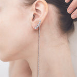 Etoile mismatched dramatic earrings silver - fasfas