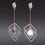 Moonstone honey comb earrings(clip-on earrings) - fasfas