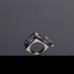 [925 Silver] God shaped hole ring black - fasfas