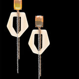 Geometric funky dramatique earrings beige(clip-on earrings) - fasfas