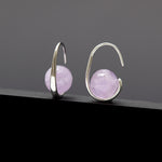 Lavender amethyst oval hoop earrings - fasfas