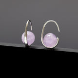 Lavender amethyst oval hoop earrings - fasfas