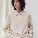 Camisa de um bolso bege