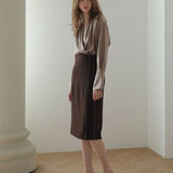 تنسيق الحافة تنورة إتش-لاين بنية