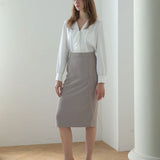 Rantai pemotong skirt h-line oatmeal