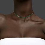 Invisible 2mm malachite necklace - fasfas