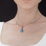 Apatite silk choker necklace (2cm) - fasfas