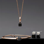 5mm onyx cubic earrings(clip-on–option) - fasfas