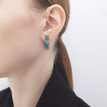 Radiant opal earrigns transparent blue(clip-on earrings) - fasfas