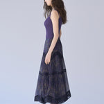 A-line silk tiered long skirt - fasfas