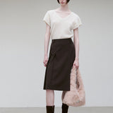 Alpaca wool blend v neck top ivory - fasfas