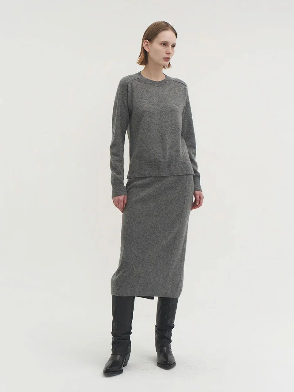 Alma essential sweater ash gray - fasfas
