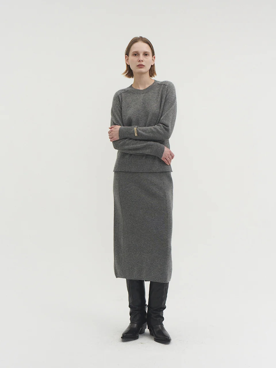 Alma essential sweater ash gray - fasfas
