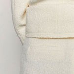 Alpaca wool blended boucle tweed maxi skirt ivory - fasfas