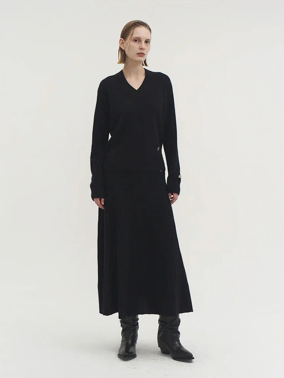 Anouk vneck sweater ink black - fasfas