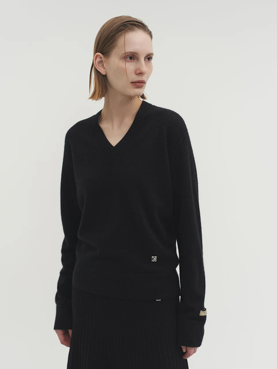 Anouk vneck sweater ink black - fasfas