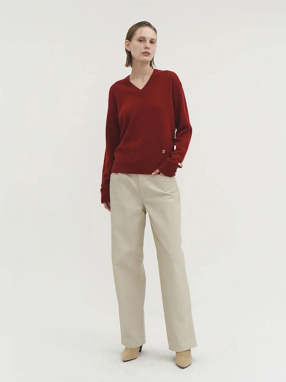 Anouk vneck sweater maroon red - fasfas