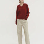 Anouk vneck sweater maroon red - fasfas