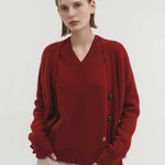 Anouk vneck sweater maroon red - fasfas