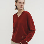 Anouk vneck sweater maroon red - fasfas
