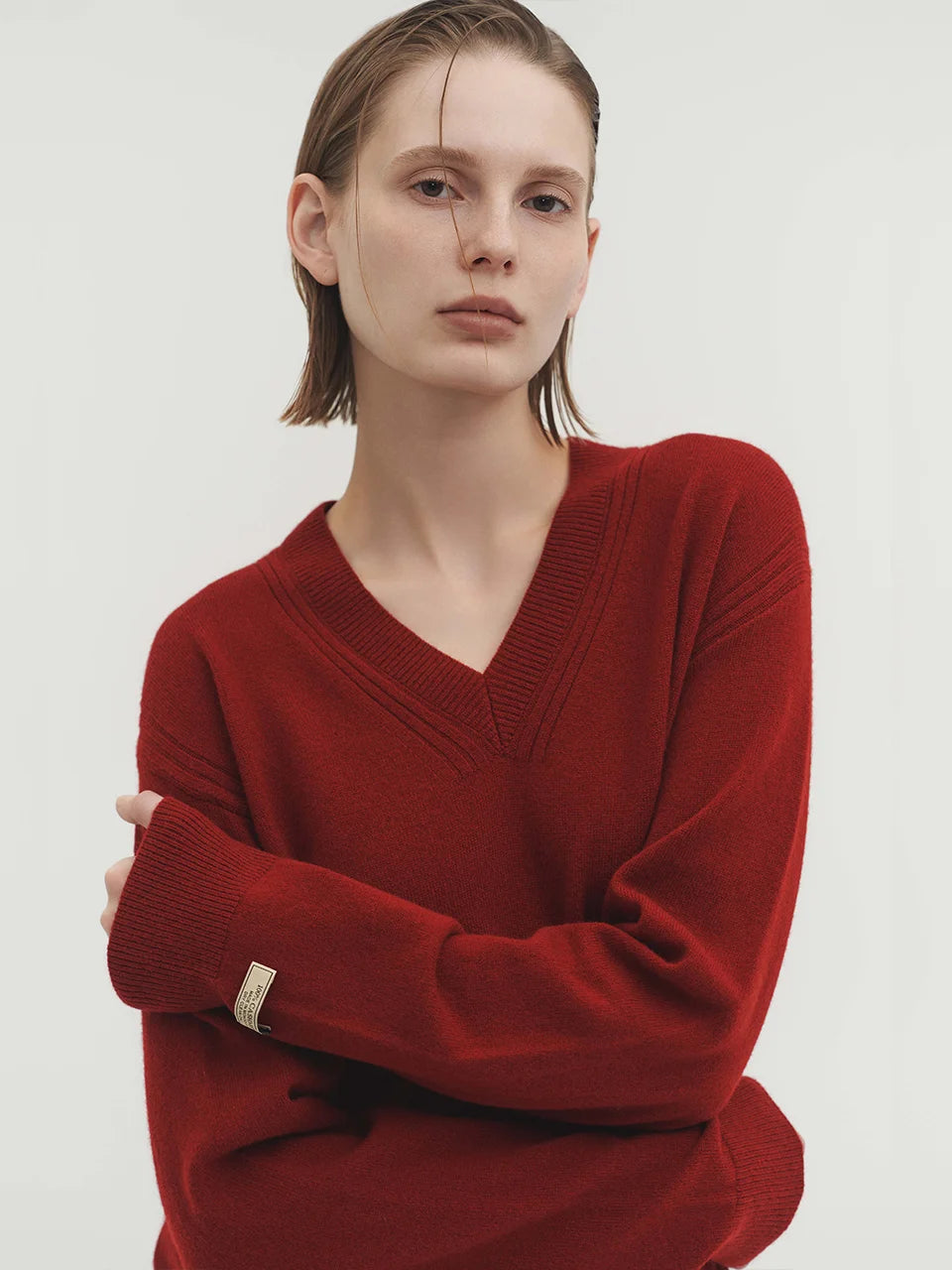 Anouk vneck sweater maroon red - fasfas