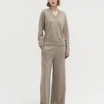 Anouk vneck sweater natural beige - fasfas