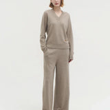Anouk vneck sweater natural beige - fasfas