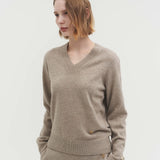 Anouk vneck sweater natural beige - fasfas