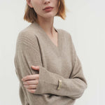 Anouk vneck sweater natural beige - fasfas