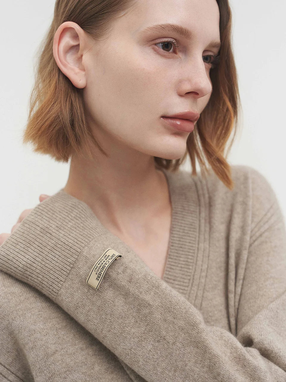 Anouk vneck sweater natural beige - fasfas