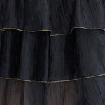 Asymmetric 5-tiered long skirt black - fasfas