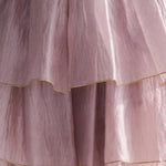 Asymmetric 5-tiered long skirt indie pink - fasfas