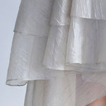 Asymmetric 3-tiered long skirt khaki - fasfas