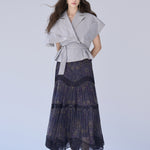 Asymmetric cape style crop jacket - fasfas