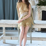 Asymmetric flare midi silk skirt - fasfas