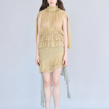 Asymmetric flare midi silk skirt - fasfas