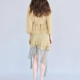 Asymmetric flare midi silk skirt - fasfas