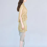 Asymmetric flare midi silk skirt - fasfas