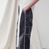 Asymmetric hem boat neck top - fasfas
