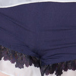 Banding frill detail silk shorts purple - fasfas